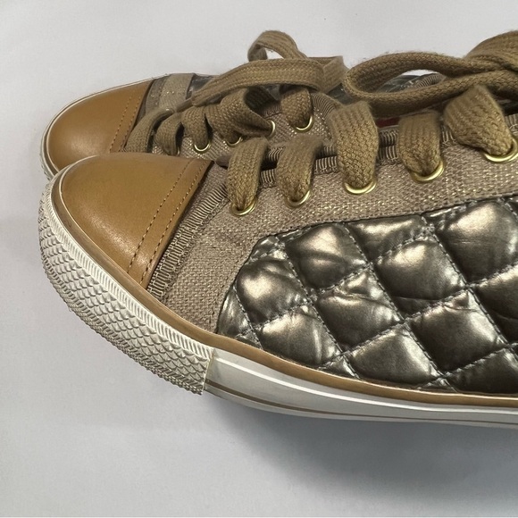 TORY Burch Caspe Lace Up Sneaker in Platinum Wheat Orange - Picture 6 of 14